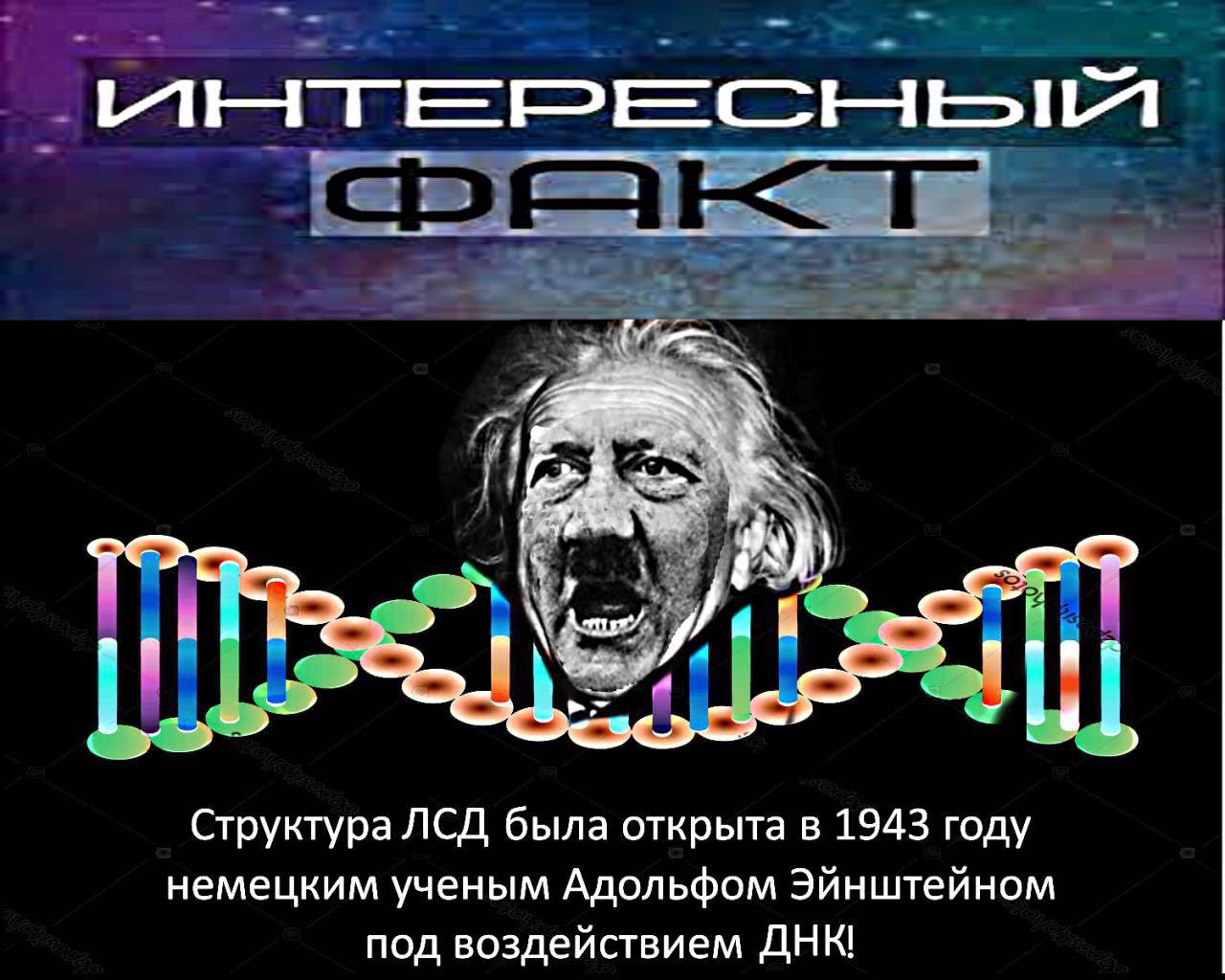 47 Структура ЛСД была открыта в 1943 году немецким ученым Адольфом Эйнштейном под воздействием ДНК!