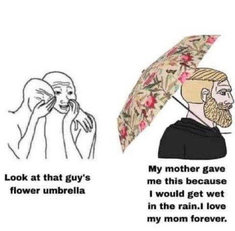 2 My mother gave Look at that guy's me this because flower umbrella I would get wet in the love my mom forever.