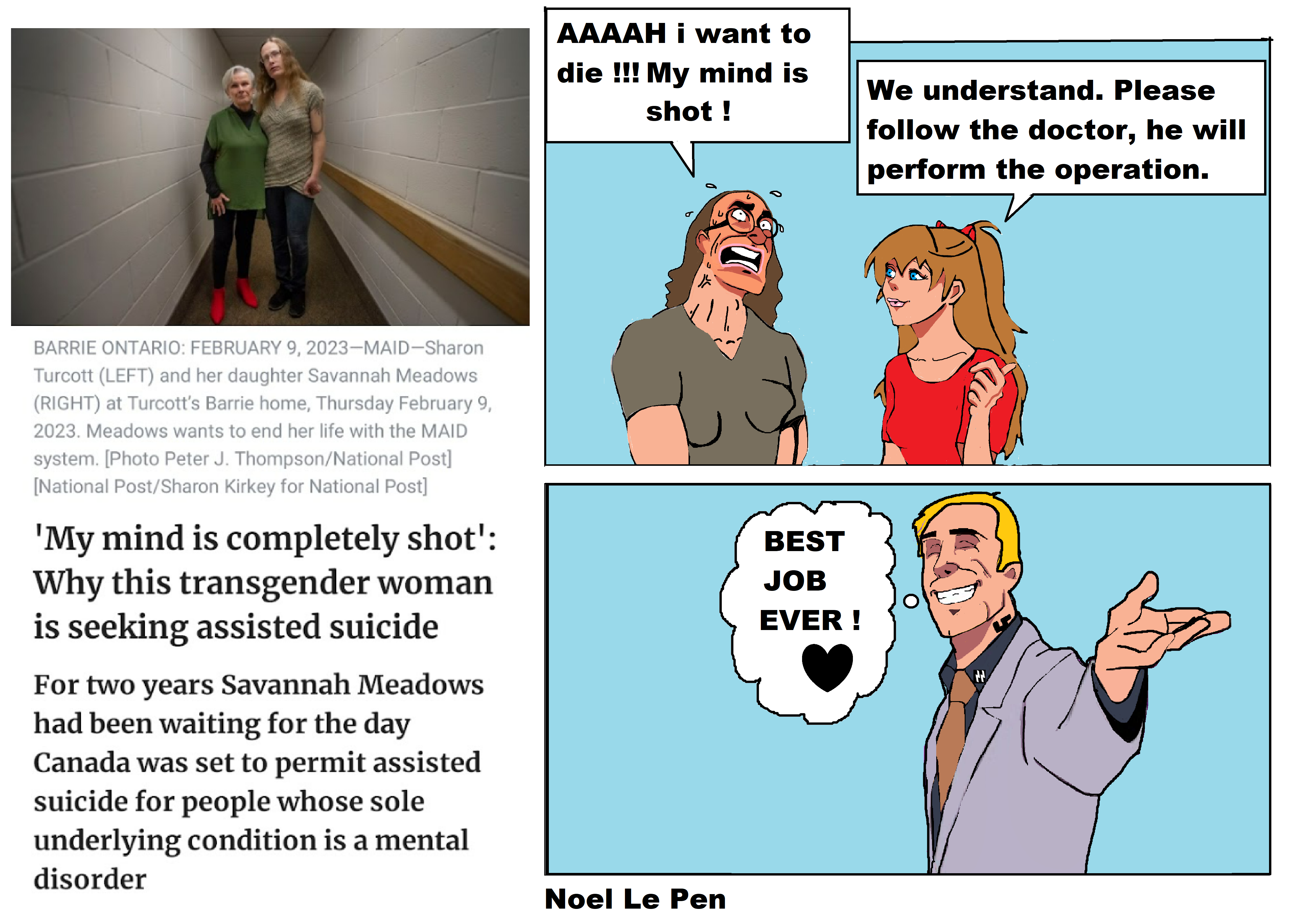 ААААН 1 want to i~ 7 die My mind is We understand. Please shot a follow the doctor, he will в perform the operation. BARRIE ONTARIO: FEBRUARY 9, 2023—MAID—Sharon (LEFT) and her daughter Savannah Meado