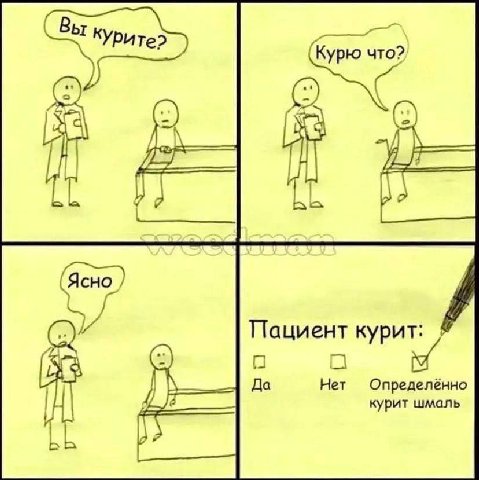 КУри Курю что? i a и Пациент курит Да Нет Определённо И курит шмаль
