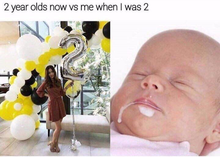 2 year olds now me when was 2
