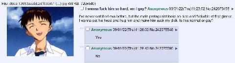 File: (56 wanna fuck him so hard, gay? Anonymous 09/01/22(Тпи)11:23:02 No.242075456 I've never watched eva before, but the main protagonist looks so cute and fuckable at first glance. wanna pat his he