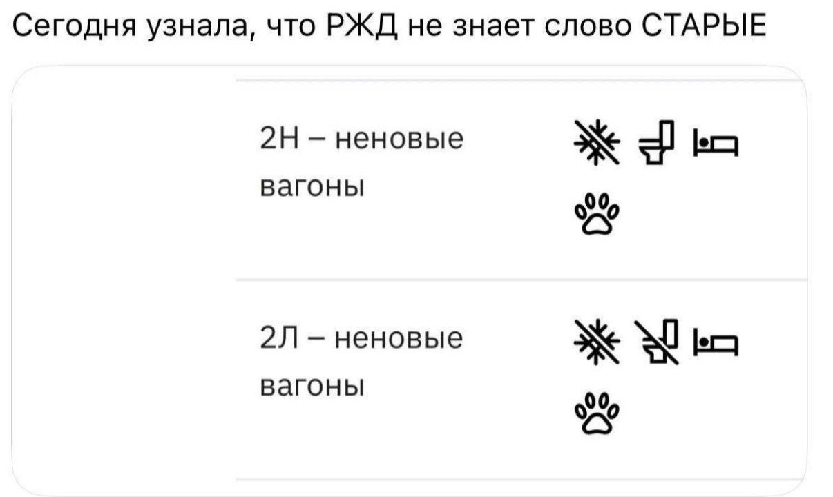 Сегодня узнала, что РЖД не знает слово СТАРЫЕ неновые вагоны 00 неновые ler вагоны 00