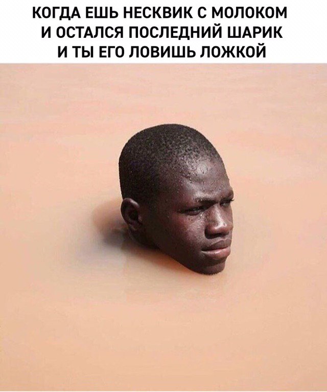 КОГДА ЕШЬ НЕСКВИК С МОЛОКОМ И ОСТАЛСЯ ПОСЛЕДНИЙ ШАРИК ИТЫ ЕГО ЛОВИШЬ ЛОЖКОЙ
