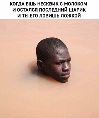 КОГДА ЕШЬ НЕСКВИК С МОЛОКОМ И ОСТАЛСЯ ПОСЛЕДНИЙ ШАРИК ИТЫ ЕГО ЛОВИШЬ ЛОЖКОЙ