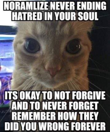 NORAMLIZE NEVER ENDING HATRED IN YOUR SOUL 4 ITS ОКАУТО NOT FORGIVE TO NEVER FORGET REMEMBER HOW THEY WRONG FOREVER
