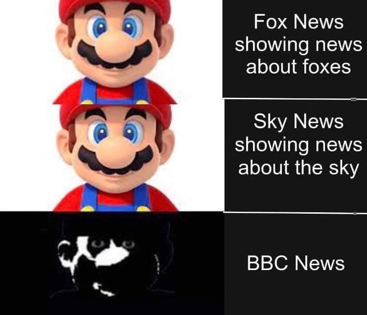Fox News showing news about foxes Sky News 69 showing news about the sky BBC News