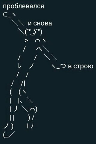 проблевался и снова у в строю