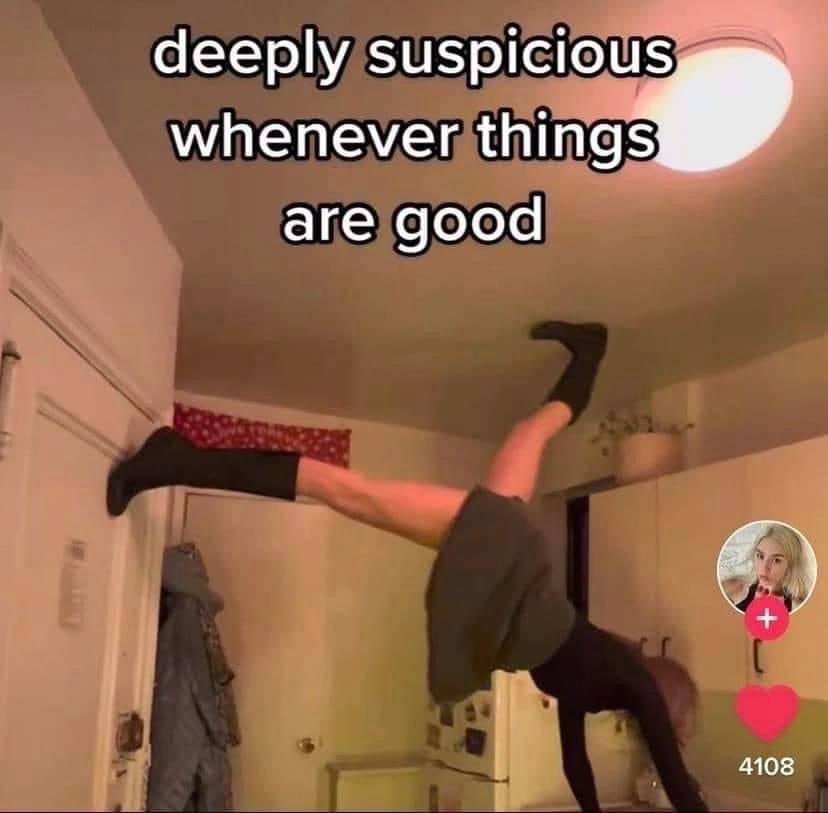 deeply suspicio whenever things are good 4108