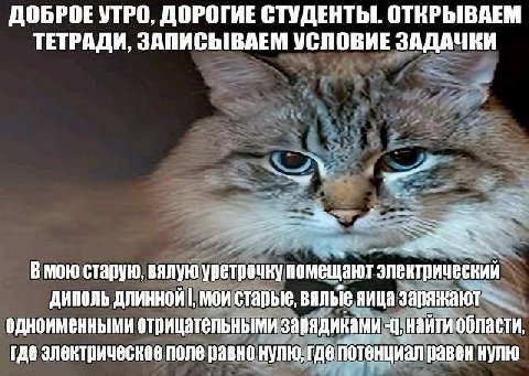 ДОБРОЕ УТРО, ДОРОГИЕ СТУДЕНТЫ. ОТКРЫВАЕМ ТЕТРАДИ, ЗАПИСЫВАЕМ УСЛОВИЕ ЗАДАЧКИ В мою старую, вялую уретрочеу помещают электрический длинной мои старые, вялые яица одноименными отрицательными зарядиками 