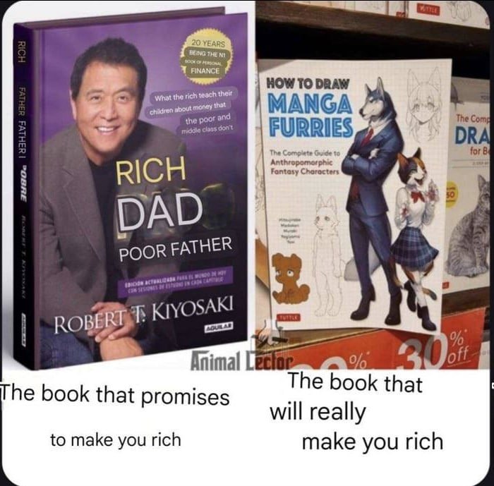 BEING THE Wat the rich teach HOW ТО DRAW about money that MANGA res the poor and FURRIES Anthro phic RICH Fantasy Chorocter DAD off Animal The Beak that he book that promises will really to make you r