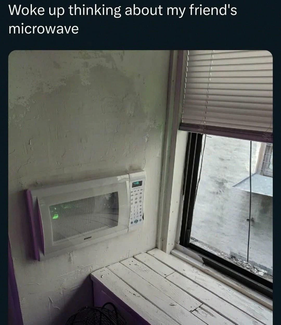 Woke up thinking about my friend's microwave