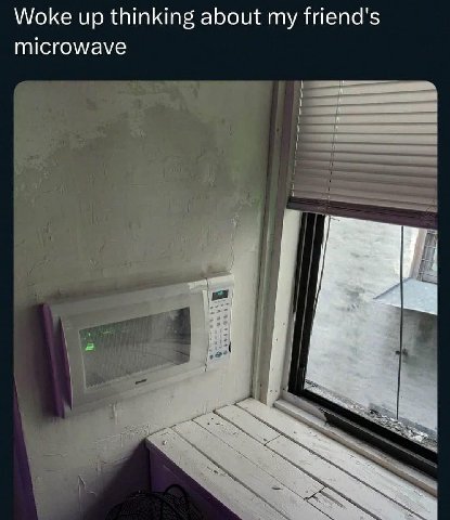 Woke up thinking about my friend's microwave