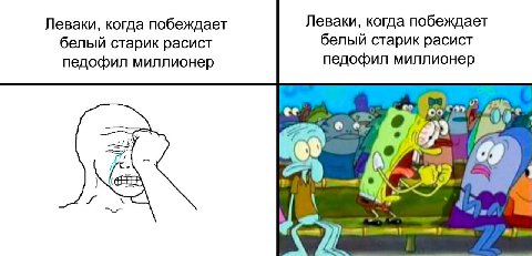 Леваки, когда побеждает Леваки, когда побеждает белый старик расист белый старик расист педофил миллионер педофил миллионер