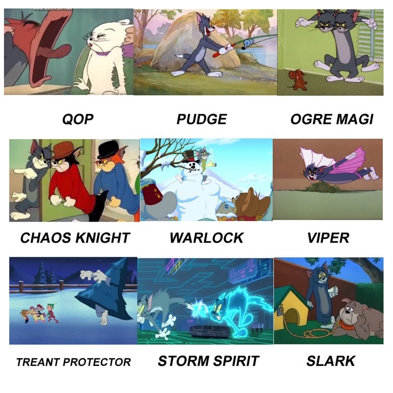 3 QOP PUDGE OGRE MAGI у? Я CHAOS KNIGHT WARLOCK VIPER у> TREANT PROTECTOR STORM SPIRIT SLARK