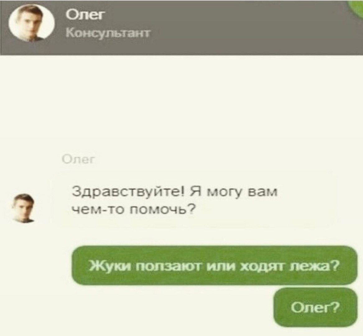 (79 Олег Консультант Здравствуйте! Я могу вам чем-то помочь? Жуки ползают или ходят лежа?