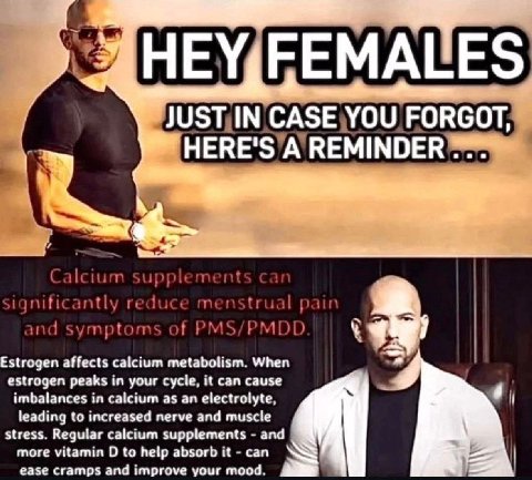НЕУ FEMAL JUST IN CASE YOU FORGOT, HERE'S A “9 7 Estrogen affects calcium metabolism. When estrogen peaks in your cycle, it can cause imbalances in calctum as an electrolyte leading to increased nerve