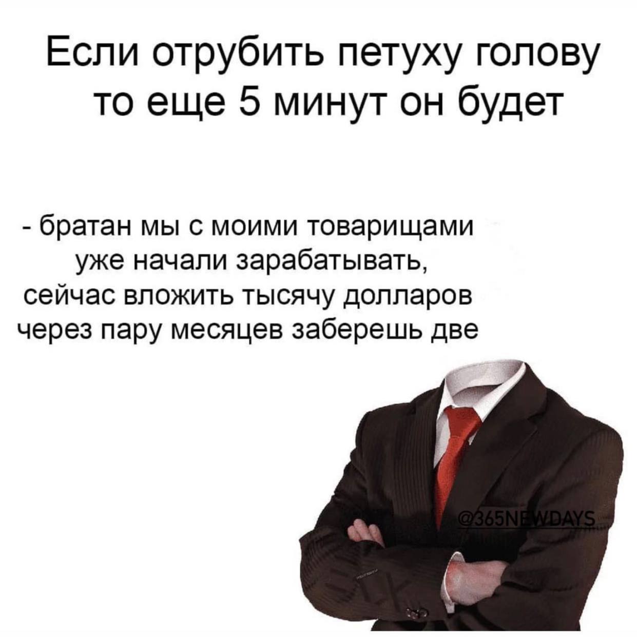 Если отрубить петуху голову то еще 5 минут он будет братан мы с моими товарищами уже начали зарабатывать, сейчас вложить тысячу долларов через пару месяцев заберешь две