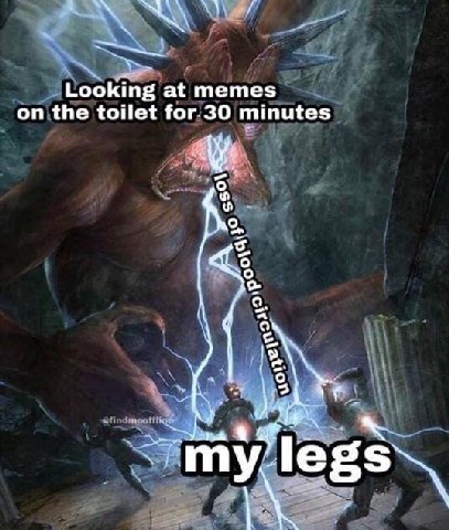 Looking at memes on the toilet for.30 minutes 5. о о о.