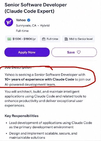 Senior Software Developer (Claude Code Expert) Yahoo Sunnyvale, Hybrid Full-time $190K/yr Full-time Mid to Senior level Save Yahoo is seeking a Senior Software Developer with 10+ years of experience w