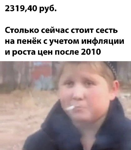 2319,40 руб. Столько сейчас стоит сесть на пенёк с учетом инфляции и роста цен после 201