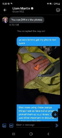 5:20 #5. 29%- Нат Martin can me the photos sure lemme get my phone real quick they were using these orange things here as fake bullet props picked them up cuz i knew it would be important to dia