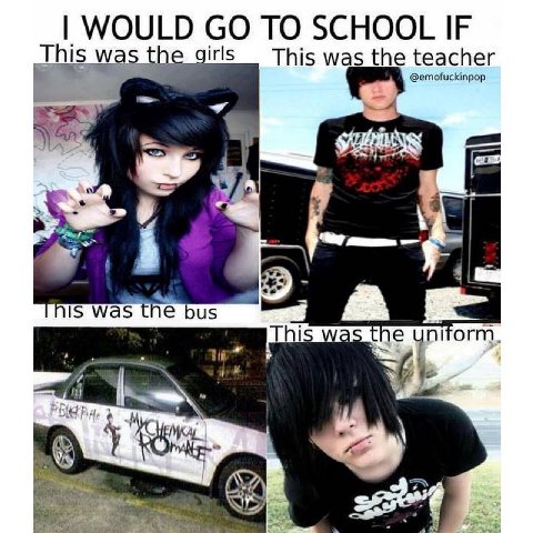 WOULD TO SCHOOL IF was the girls This was the teacher @emofuckinpop a= 2] IS Was the bus Thi A uniform 4