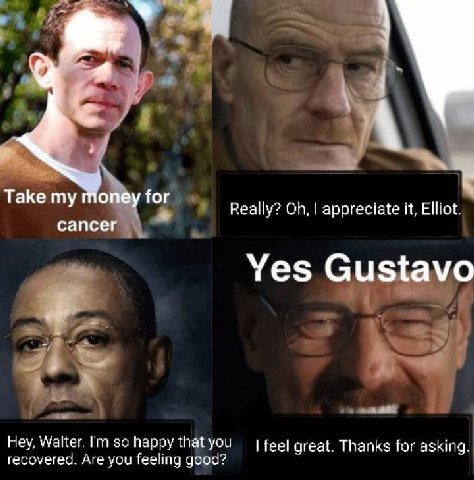 2 Я Таке for money Really? appreciate it, Elliot. cancer 44 Hey, Walter. feel great. Thanks for asking. recovered. Are you feeling good?