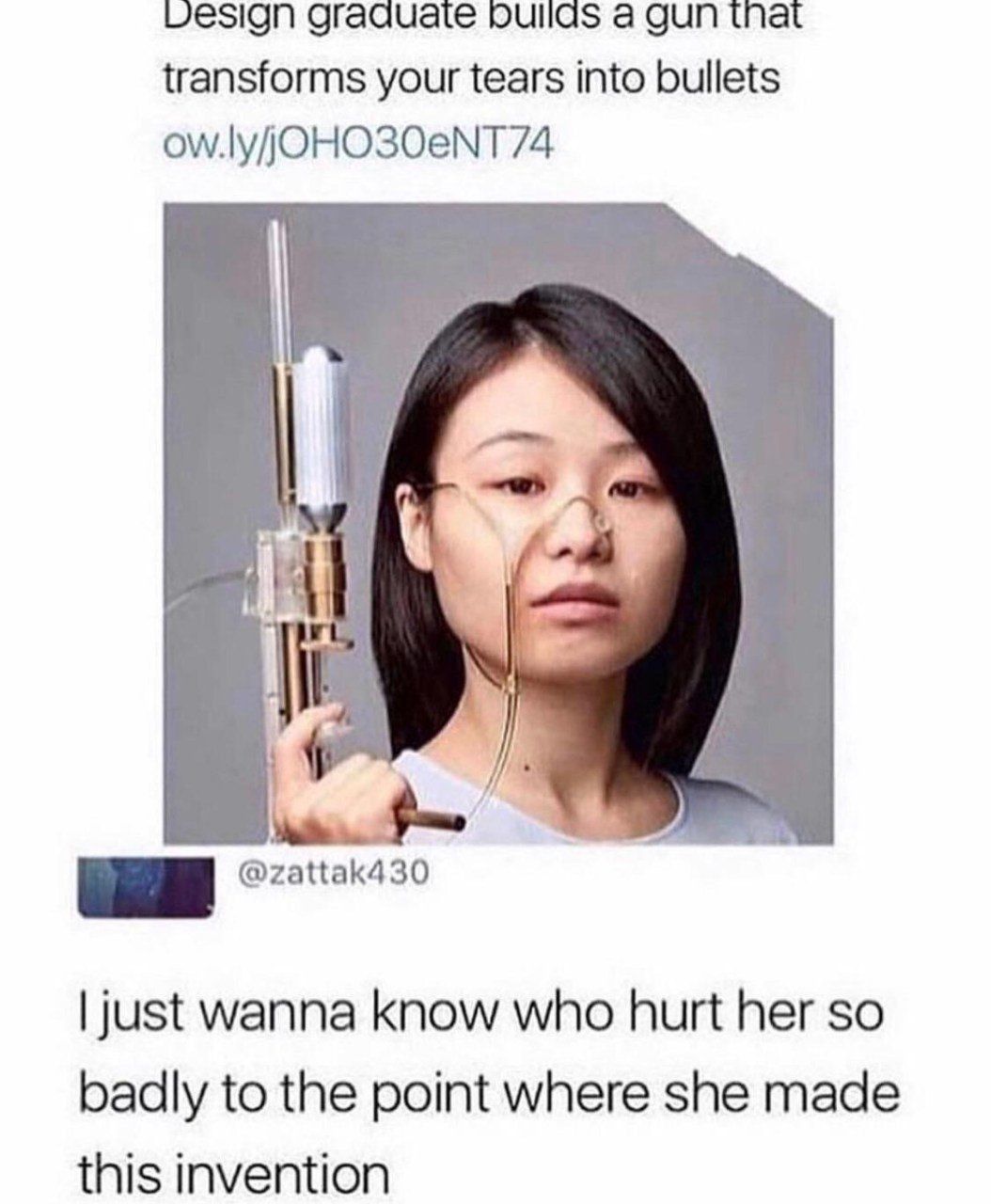 Vesign дгаацате bullas а gun Mat transforms your tears into bullets 11 @zattak430 just wanna know who hurt her so badly to the point where she made this invention