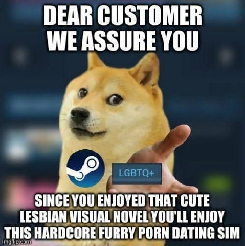 DEAR CUSTOMER WE ASSURE YOU SINCE YOU ENJOYED THAT CUTE LESBIAN VISUAL NOVEL YOU'LL ENJOY THIS HARDCORE FURRY PORN DATING SIM