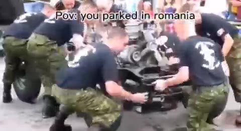 \ Pov: you parked, injromania = Bbv:.jou\parked Я romania - ee youl parkedlin romania К,