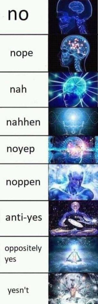 ПО в 74 nope nah nahhen noyep порреп anti-yes oppositely yes yesn't