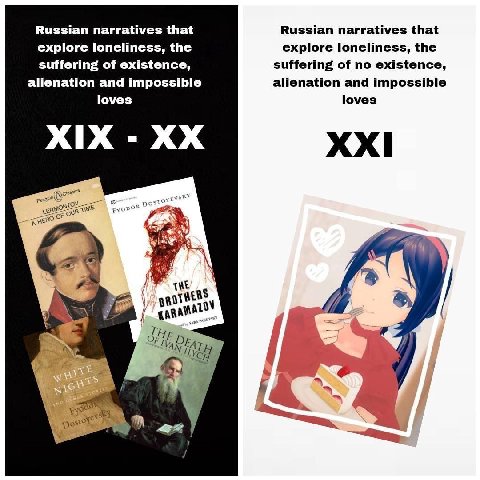 Russian narratives that Russian narratives that explore loneliness, the explore loneliness, the suffering of existence, suffering of no existence, alienation and impossible alienation and impossible l