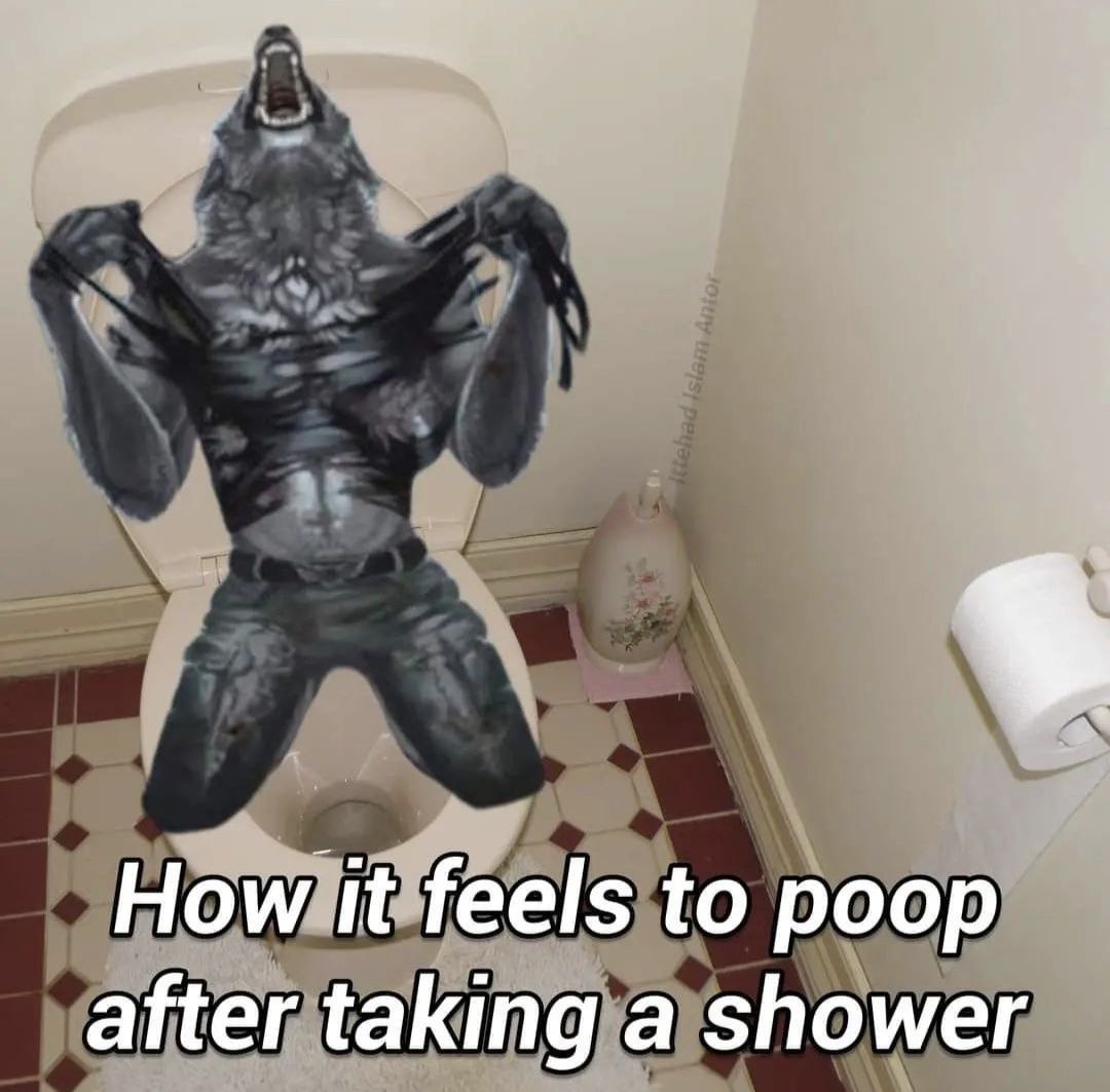 How it feels to poop after taking a shower