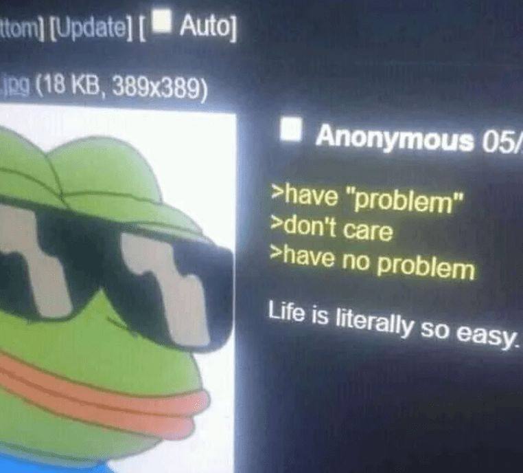 Auto] Anonymous 05, >have "problem" >don't care >Пауе по Problem Life is literally so