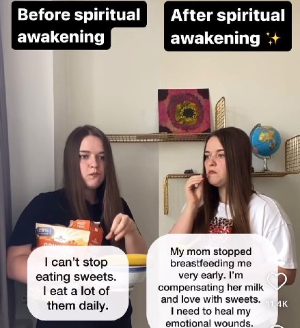Before зрийиа! After spiritual awakening 5%} и My mom stopped can’t stop breastfeeding me eating sweets. eat a lot of compensating her milk dail and love with sweets. dally. I need to heal my emotiona