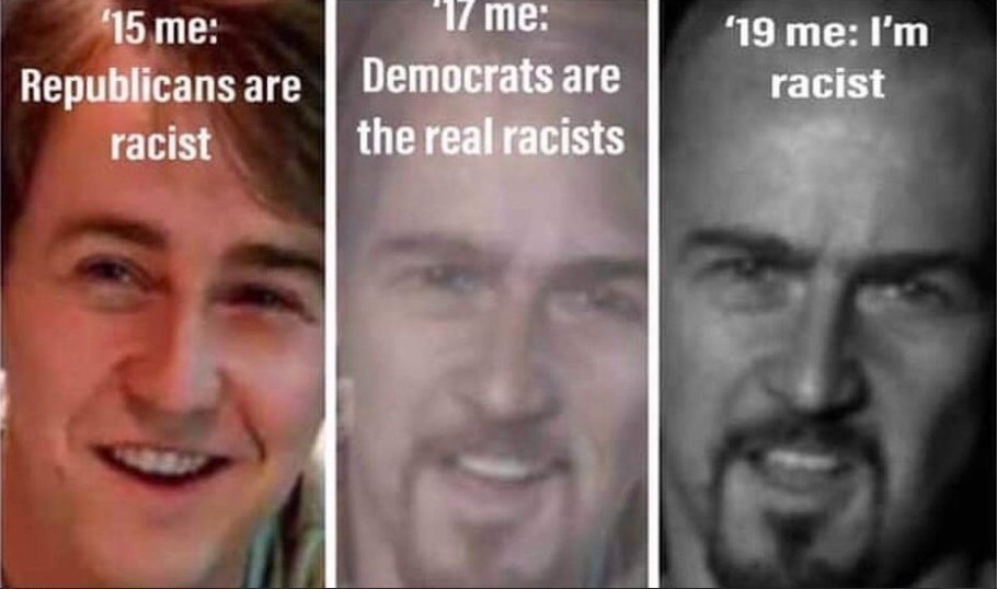 15 ‘19 me: Republicans are Democrats are racist racist the real racists