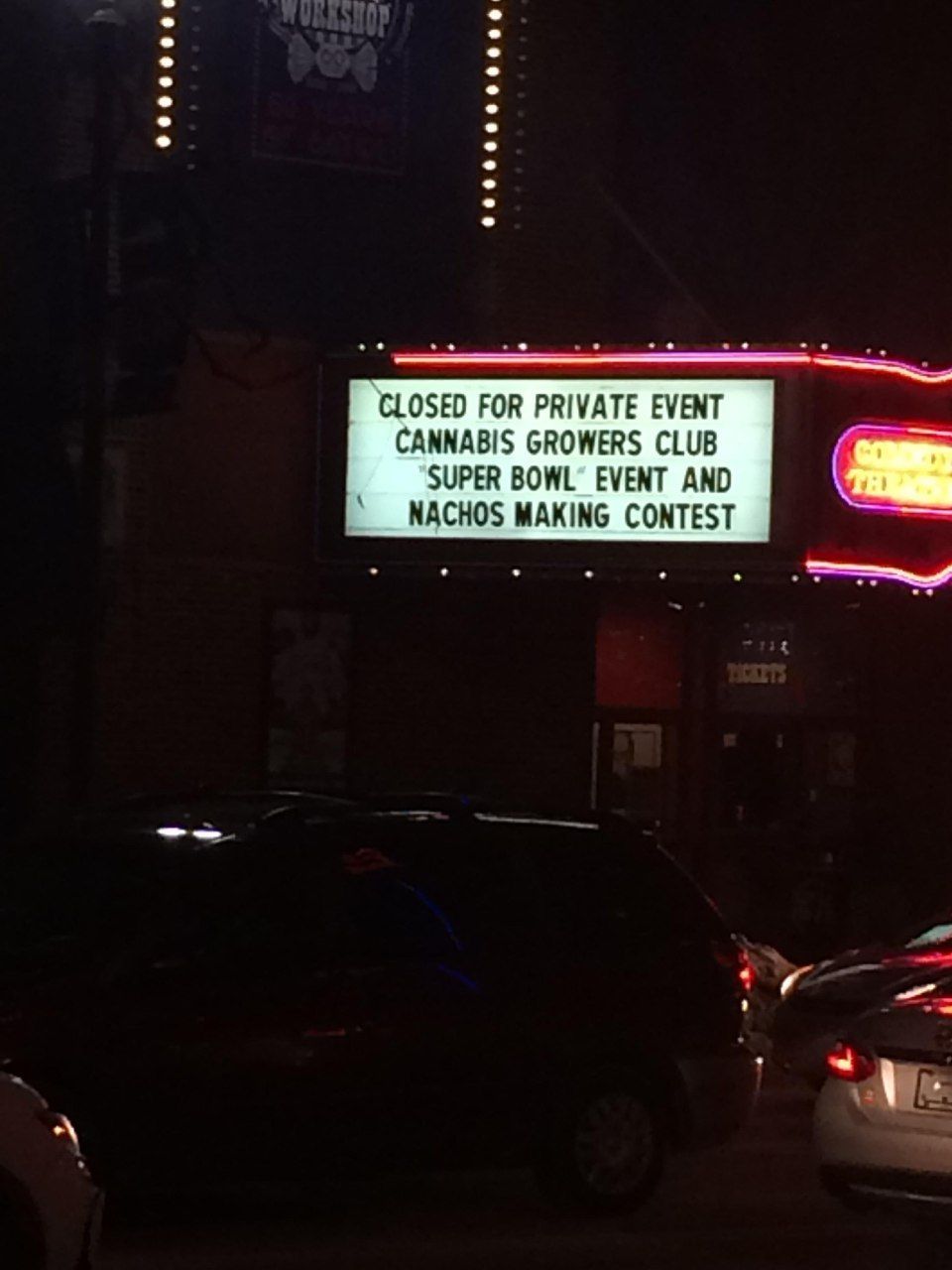 CLOSED FOR PRIVATE EVENT CANNABIS GROWERS CLUB SUPER BOWL’ EVENT AND NACHOS MAKING CONTEST