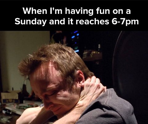 When having fun ona Sunday and it reaches