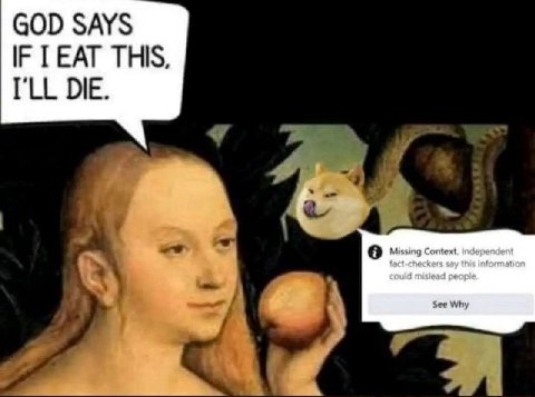 GOD SAYS IF TEAT THIS I'LL DIE 6 Missing Context. fact ould information See Why