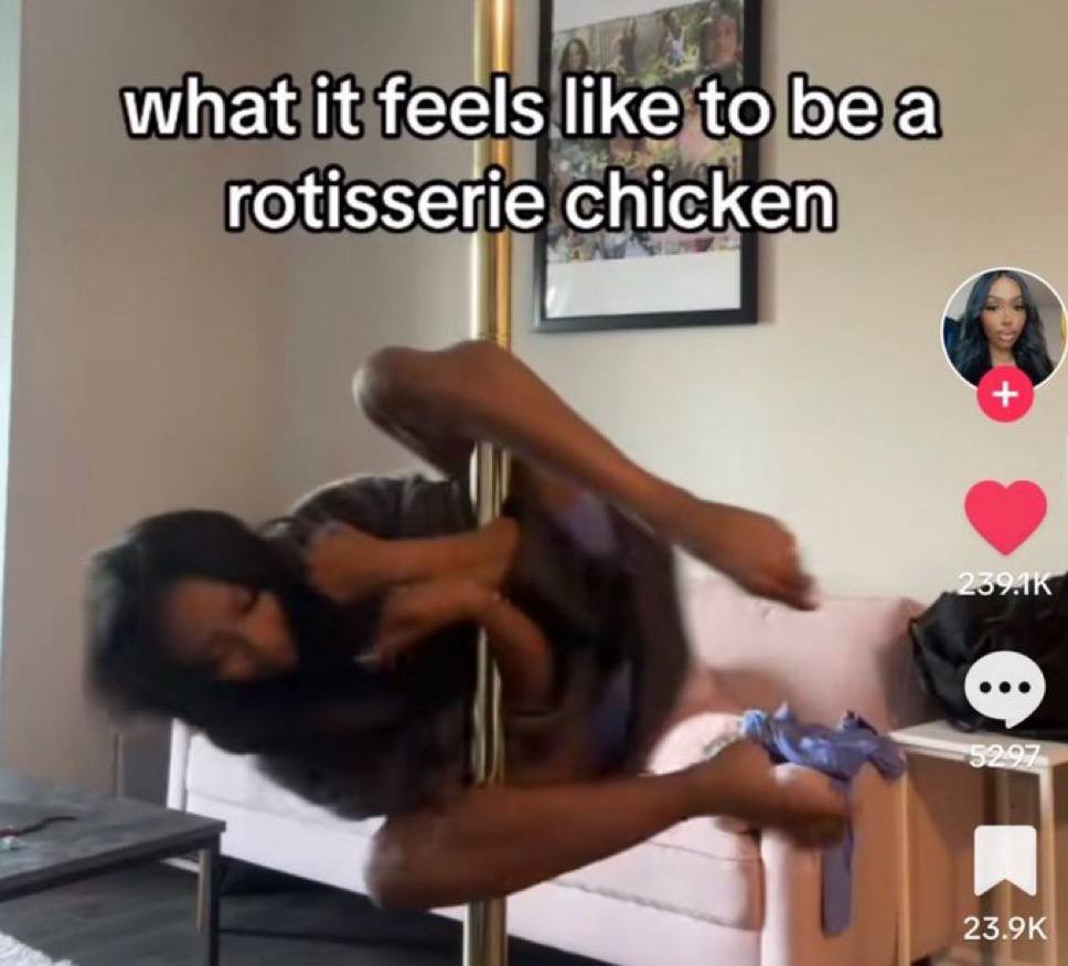 what it feels ike rotisserie chicken