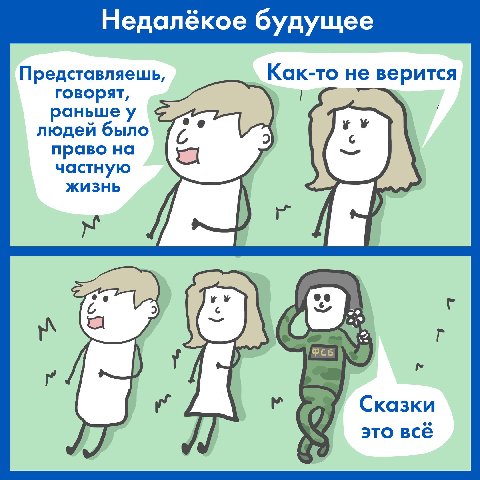 Недалёкое будущее Представляешь, Как-то не верится говорят, людей было право на частную жизнь Сказки это все