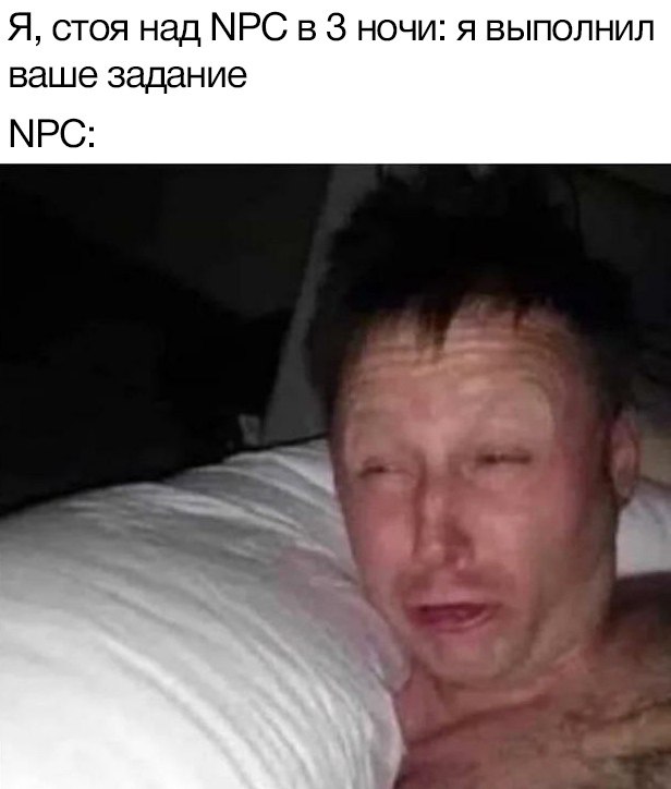 Я, стоя над NPC в 3 ночи: я выполнил ваше задание МРС:
