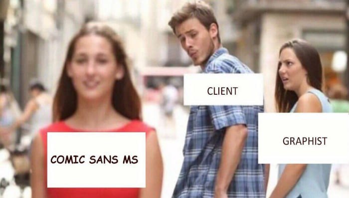 CLIENT GRAPHIST COMIC SANS