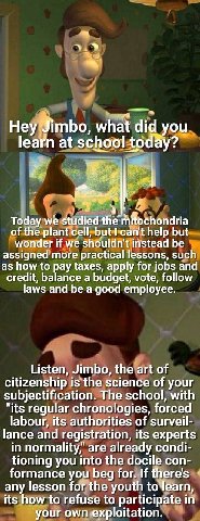 Неу what did you learn at school today? Today we studied the of the plant cell, but can't help but wonder if we shouldn't instead be assigned more practical lessons, such as how to pay taxes, apply fo