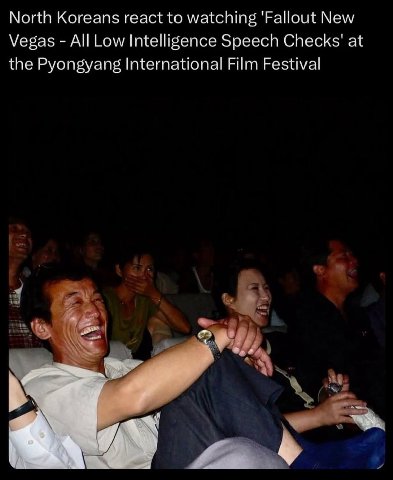 North Koreans react to watching New Vegas All Low Intelligence Speech Checks' at the Pyongyang International Film Festival