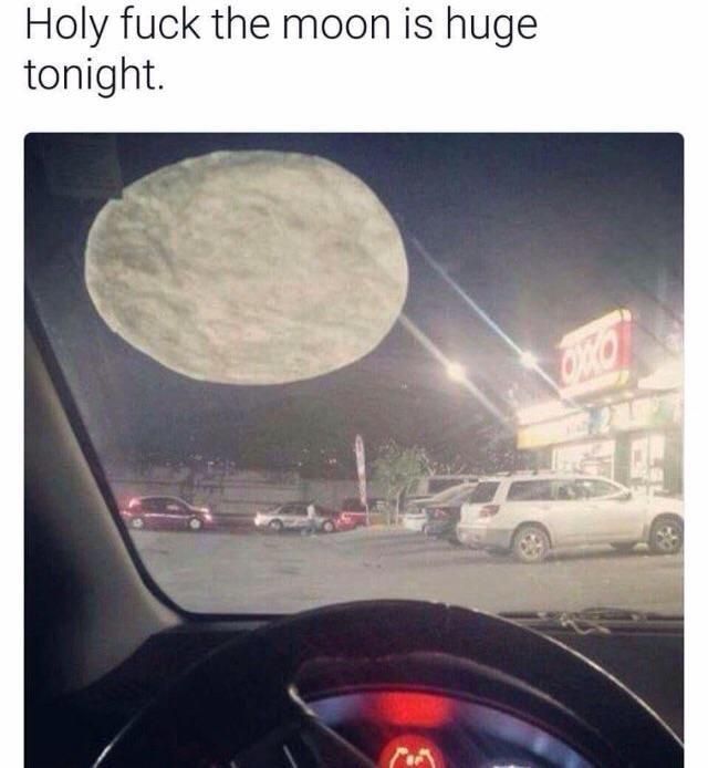 Holy fuck the moon is huge tonight.