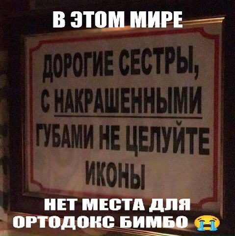 В ЭТОМ МИРЕ НЕТ МЕСТА ДЛЯ ОРТОДОКС БИМБО