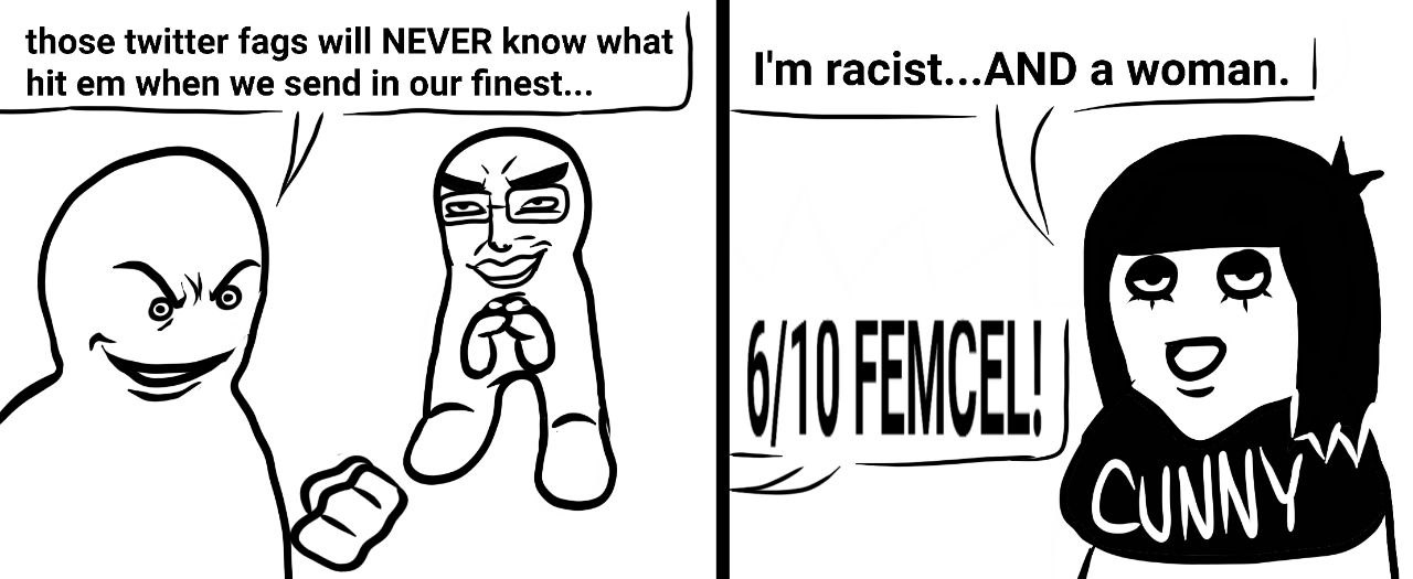 thos fags what hit racist...AND a woman