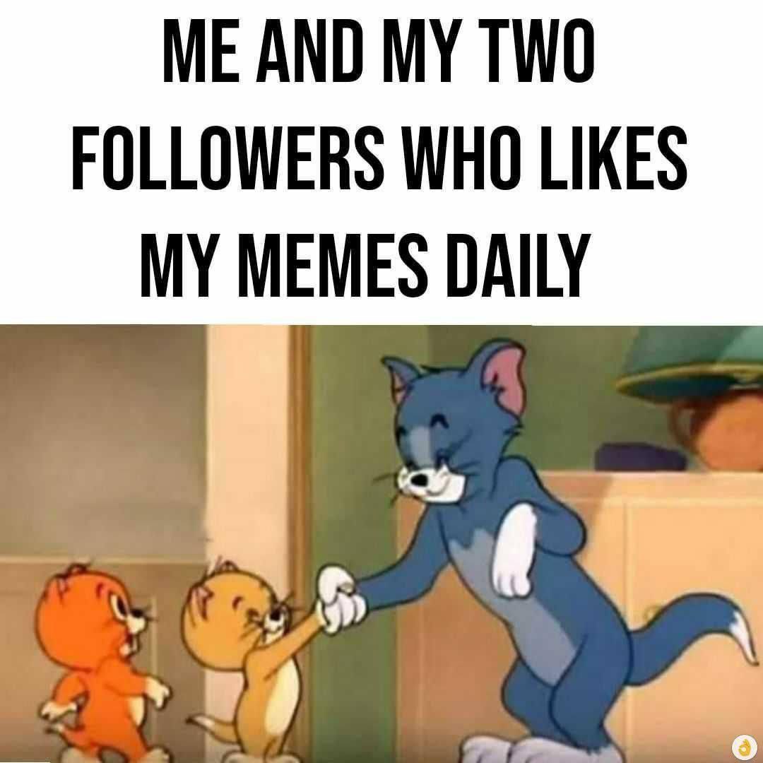 ME AND MY TWO FOLLOWERS WHO LIKES MY MEMES DAILY